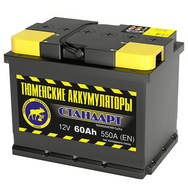 АКБ-6СТ-60 (550А) п/п 'СТАНДАРТ' Тюмень 242х175х190 (обслуж)
