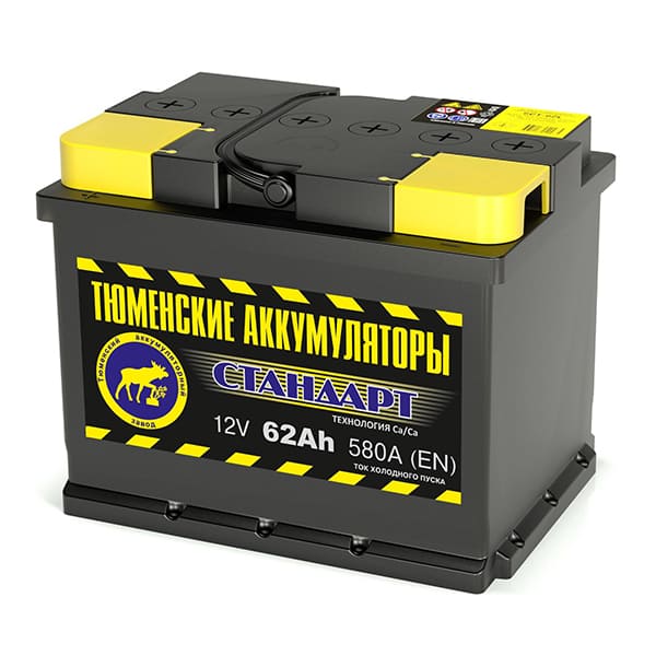 АКБ-6СТ-62 (580А) п/п 'СТАНДАРТ' Тюмень 242х175х190 (обслуж)