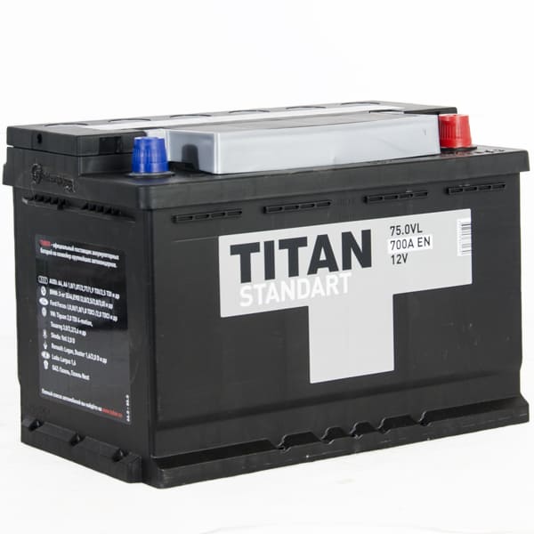 АКБ-6СТ-75 (650А) о/п TITAN STANDART Н.Новгород 276х175х190 (не обслуж)