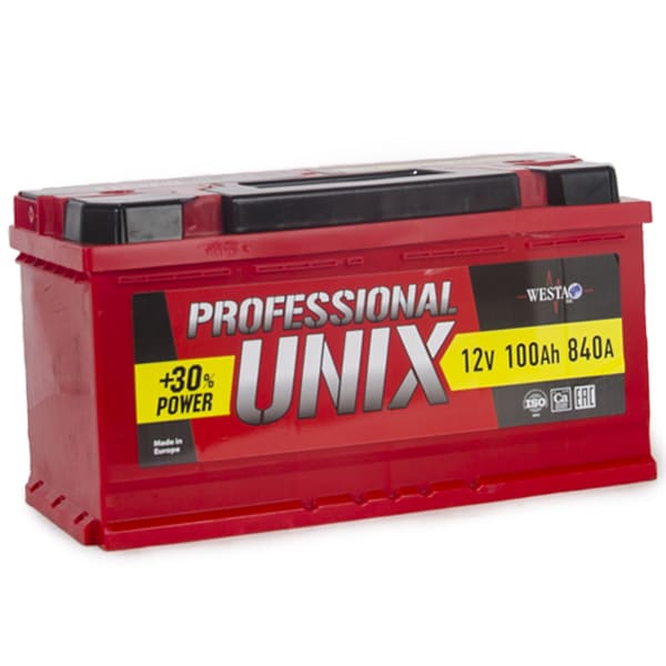 АКБ-6СТ-100 (870А) о/п UNIX Professional г.Курск  353х175х190 (не обслуж)
